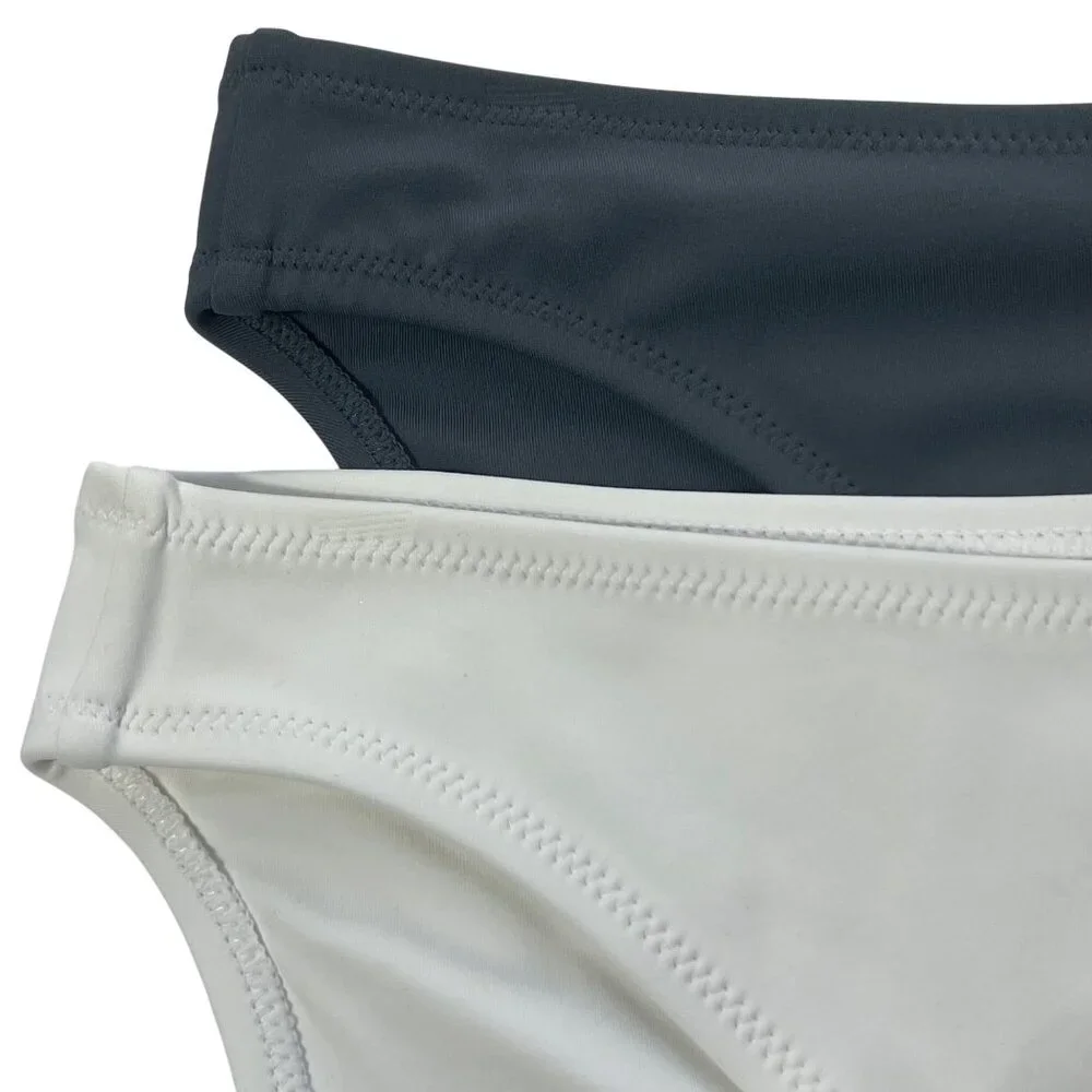 SKIMS Shaping Swim Dipped Bikini Bottom Lot of 2 Marble‎ Gunmetal 3X